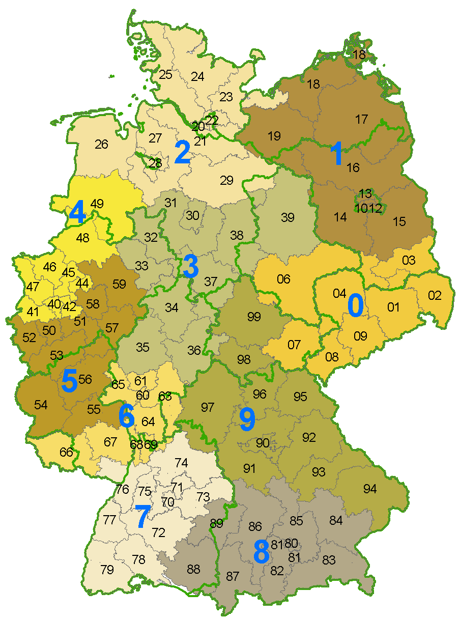 Postal Codes for German Towns (Deutschland Postlietzahlen